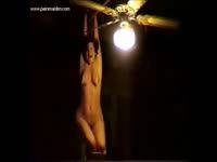 MILF gets tied up in ropes